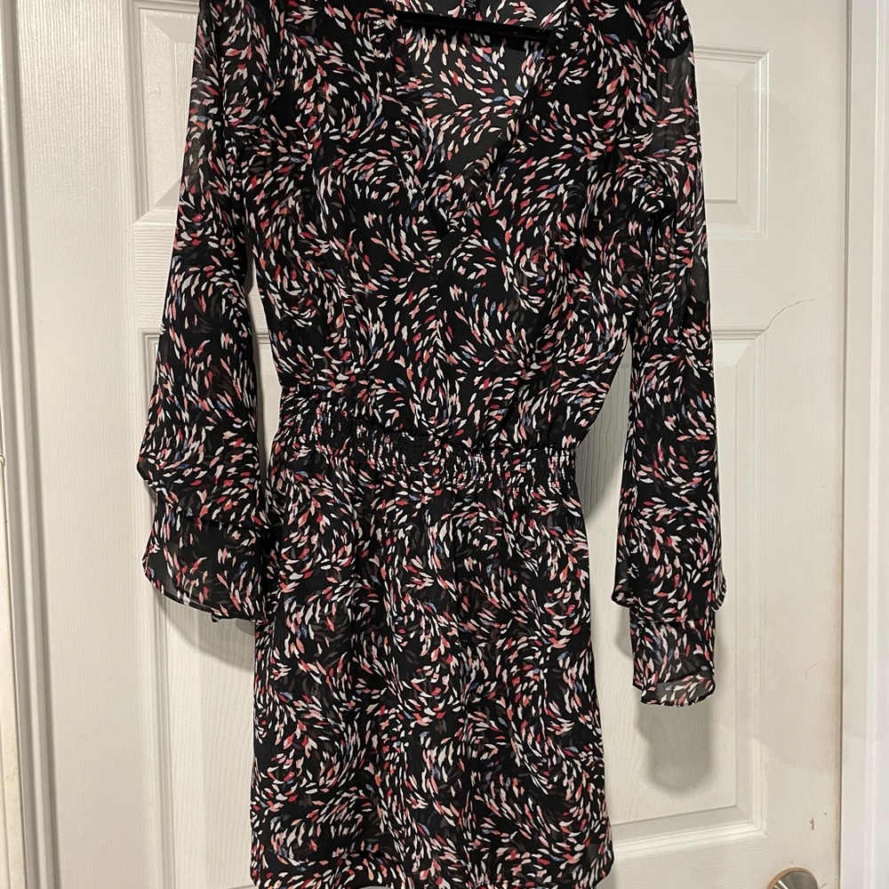 White House Black Market Dress with silver tone accents. Size 2